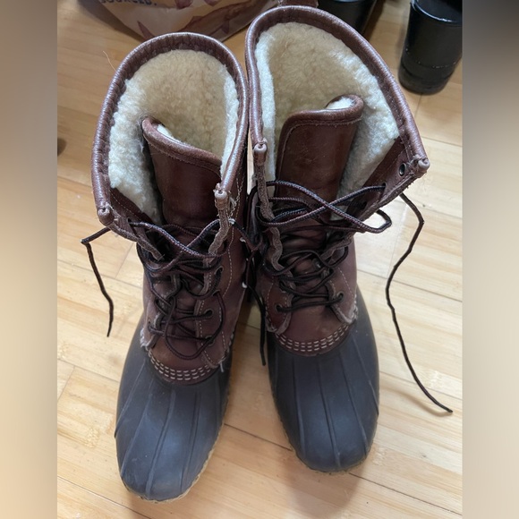 L.L. Bean Shoes - LLBean Winter Boots Duck Sherpa Lined Maine Rain